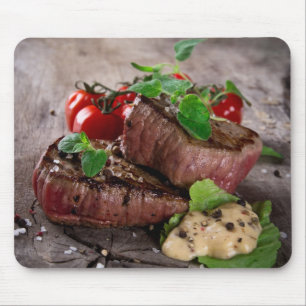 Mousepad Bifes grelhados do churrasco com ervas e os