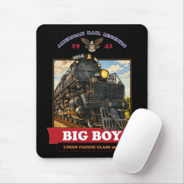 Mousepad Big Boy 4014 Steam Locomotive Vintage Illustration