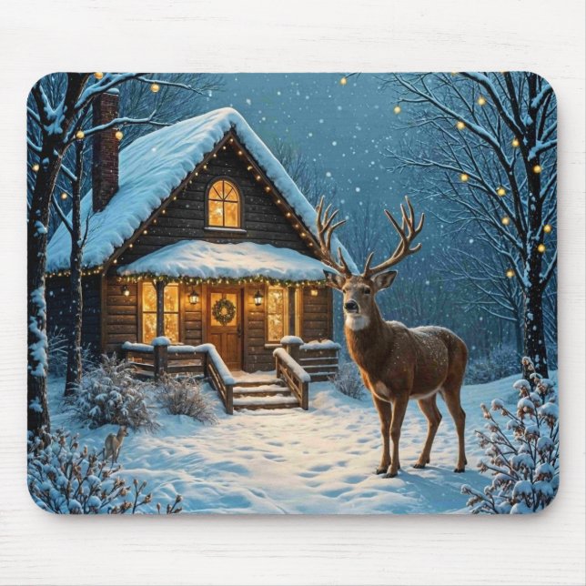 Mousepad  Big Buck's Snowy Christmas Visit (Frente)