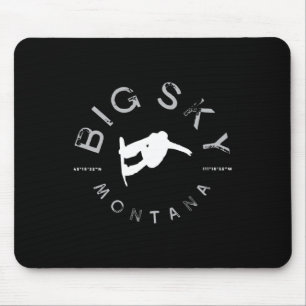 Mousepad Big Sky Montana Graphic Vintage Snowboard