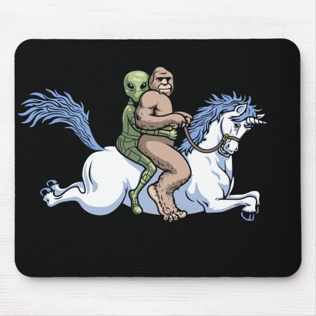 Mousepad Bigfoot, alienígena, unicórnio (Frente)