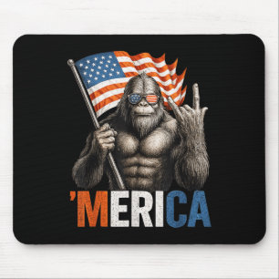 Mousepad Bigfoot América Patriótico Sasquatch Balançando Am