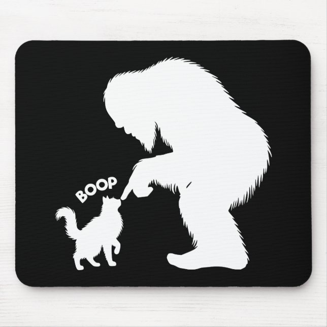 Mousepad Bigfoot Brincalhão Gato de Cabelo Comprido Boop (Frente)