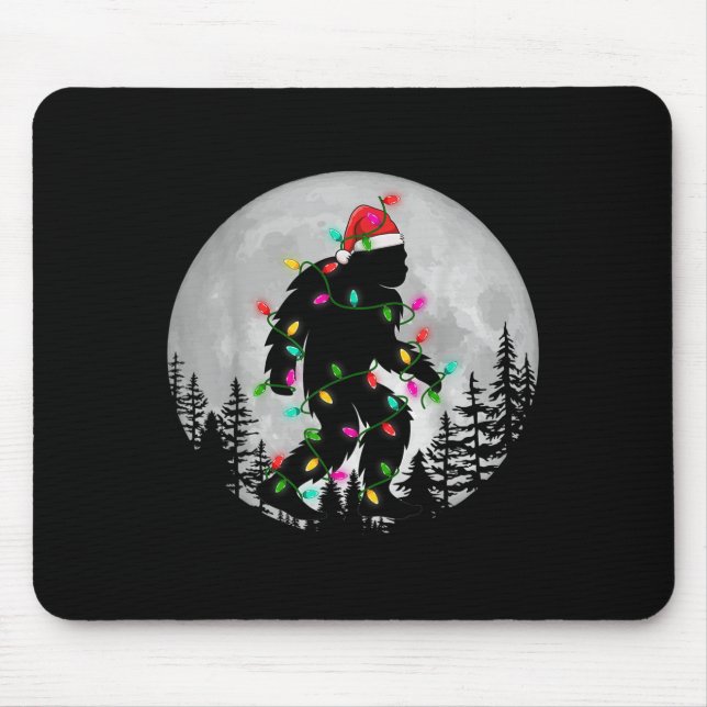 Mousepad Bigfoot de Natal Iluminando Noite Noite de Noite X (Frente)