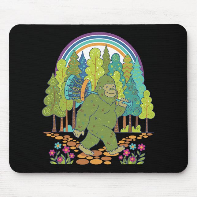 Mousepad Bigfoot Disc Golf Disc Golfer Divertido Disco Voad (Frente)