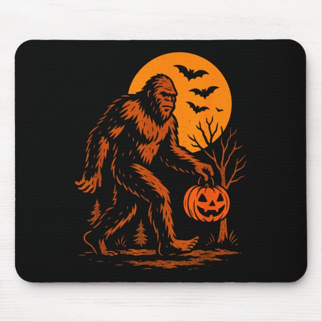 Mousepad Bigfoot Halloween Sasquatch Jack O Lantern  (Frente)