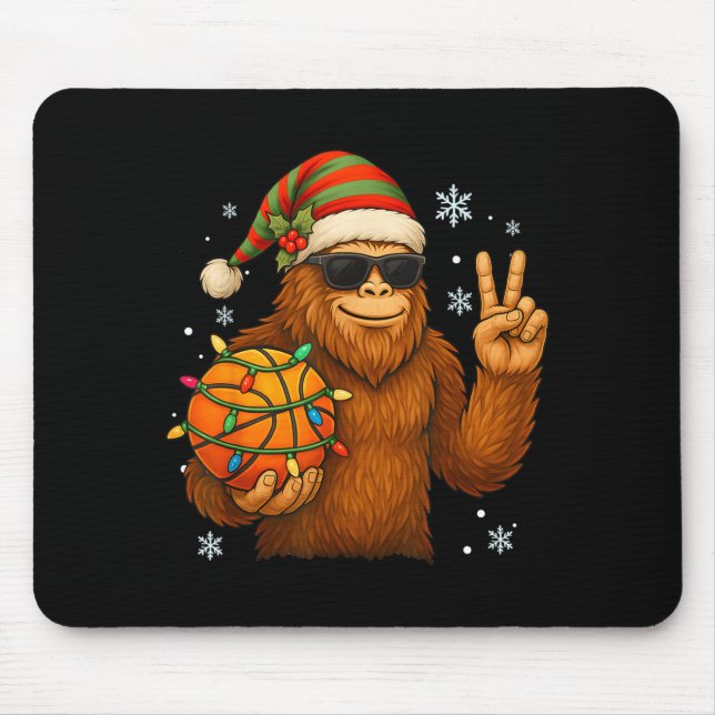 Mousepad Bigfoot Santa Basketball Christmas  (Frente)