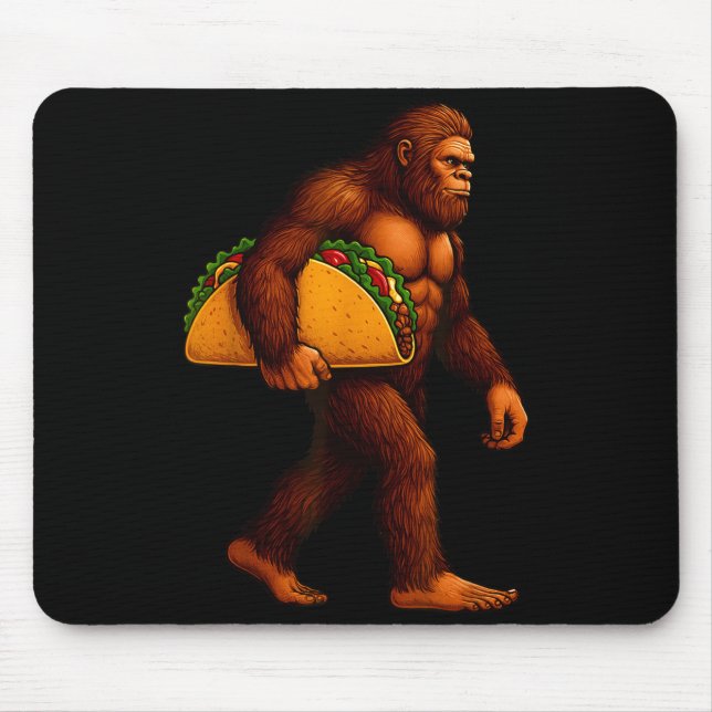 Mousepad Bigfoot Taco Sasquatch Walking Taco Funny Shirt Me (Frente)