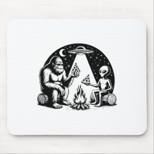 Mousepad Bigfoot Ufo Alien Pizza Acampamento Fogueira Camin