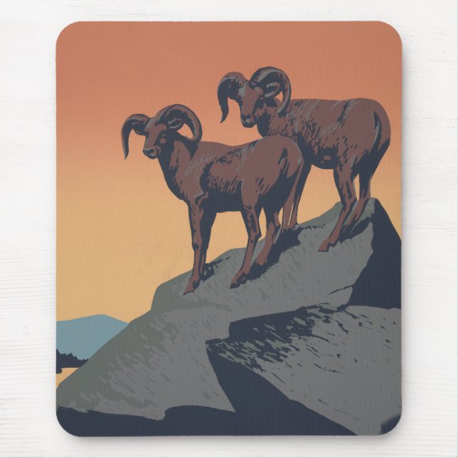 Mousepad Bighorn Sheep American West Willife (Frente)