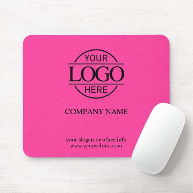 Mousepad Bight Pink Modern Custom Company Business Logo (Com mouse)