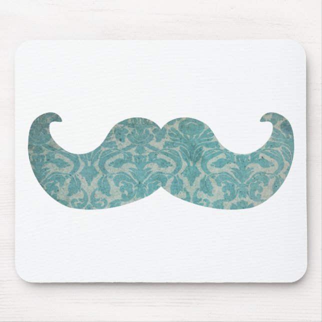 Mousepad Bigode azul - damasco do vintage (Frente)