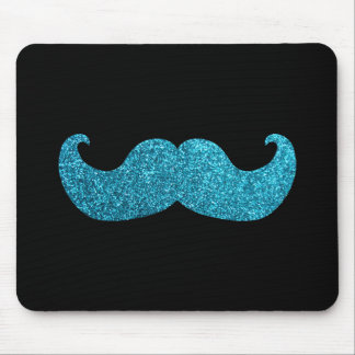 Mousepad Bigode azul de Bling (gráfico do brilho do falso)