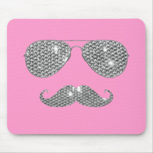 Mousepad Bigode engraçado do diamante com vidros