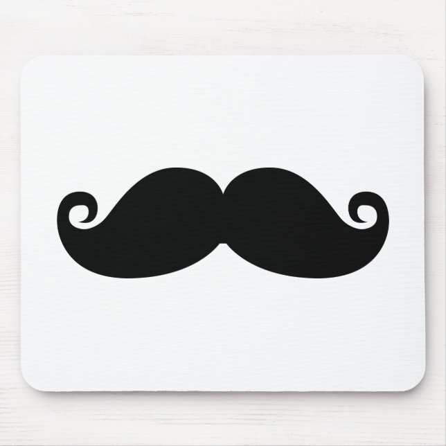Mousepad Bigode engraçado do preto do vintage (Frente)