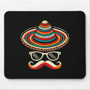 Mousepad Bigode Sombrero Óculos de Sol Cinco De Maio Festa