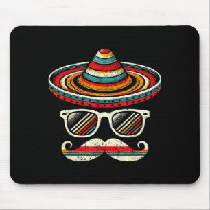 Mousepad Bigode Sombrero Óculos de Sol Cinco De Mayo Festa