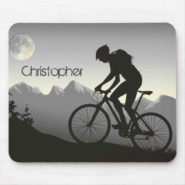 Mousepad Bike e Lua Personalizadas da Montanha Silhouette (Frente)