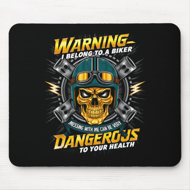 Mousepad Biker Girlfriend Wife I Belong To A Biker Valentin (Frente)