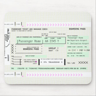 Mousepad Bilhete de Avião de Embarque Personalizável