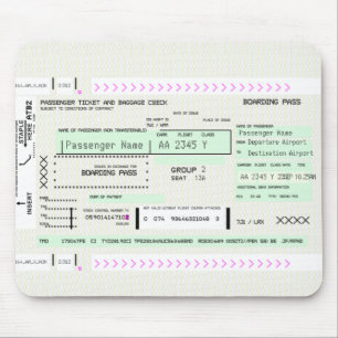 Mousepad Bilhete de Passagem de Embarque Personalizável