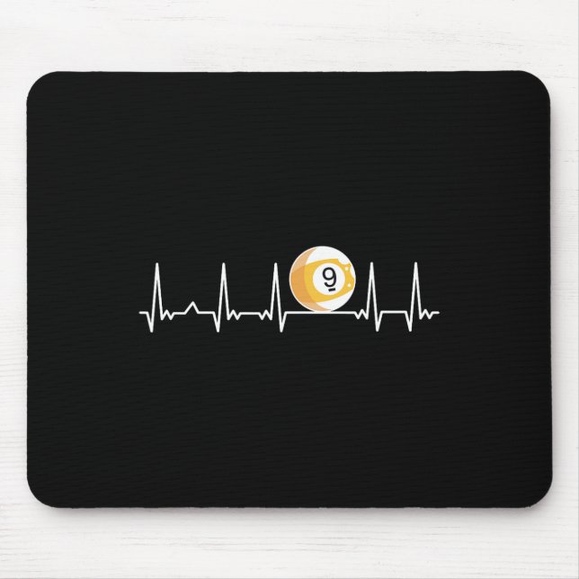 Mousepad Billiard Heartbeat Piscina Chalk Billiard Pla (Frente)