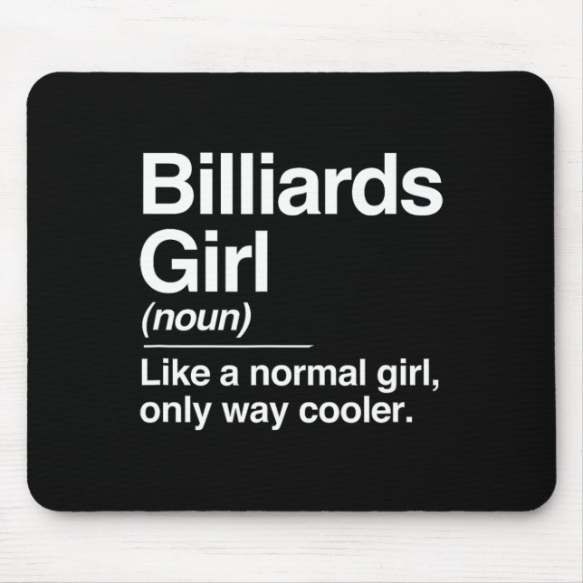 Mousepad Billiards Girl Definition Normal Somente Cue S Fri (Frente)