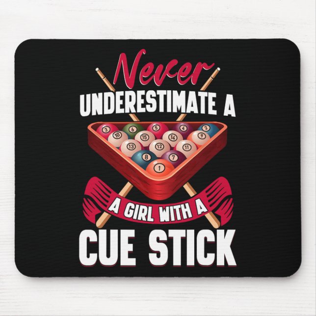 Mousepad Billiards Girl Player Mesa Snooker Pirâmide Billia (Frente)