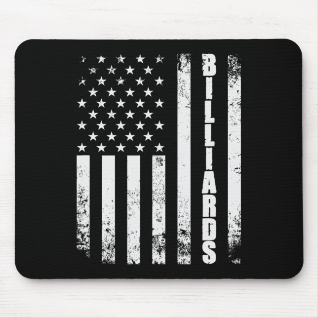 Mousepad Billiards Snooker American Flag Usa Games Esporte  (Frente)