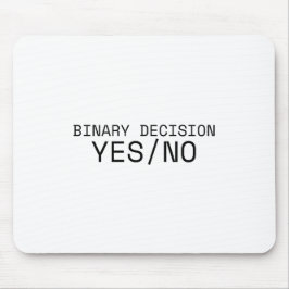 Mousepad Binary Decision Yes No Minimalist Typewriter 