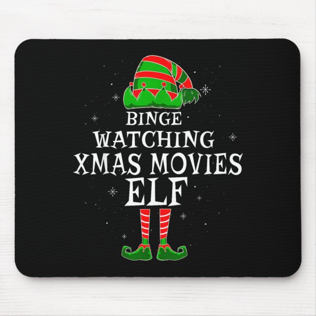 Mousepad Binge Watching Xmas Movies Elf Matching Family Chr (Frente)