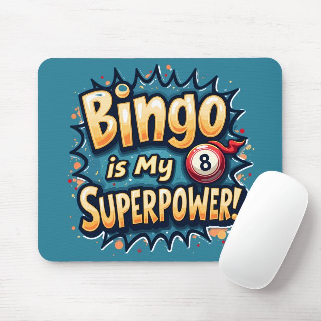 Mousepad Bingo É O Meu Superpoder Retro Bingo Love (Com mouse)