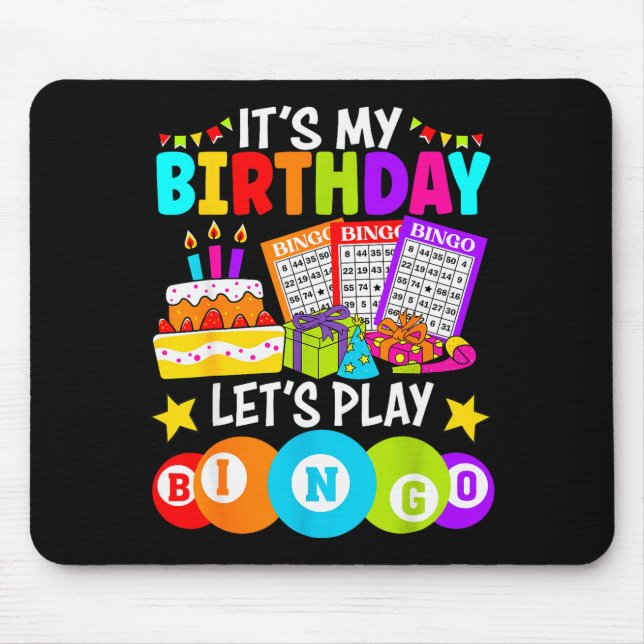 Mousepad Bingo Player It's My Birthday Let's Play Bingo Xma (Frente)