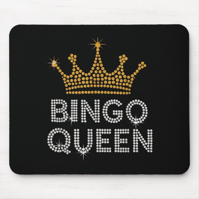 Mousepad Bingo Queen Bingo Player Game Party Funny Women Gi (Frente)