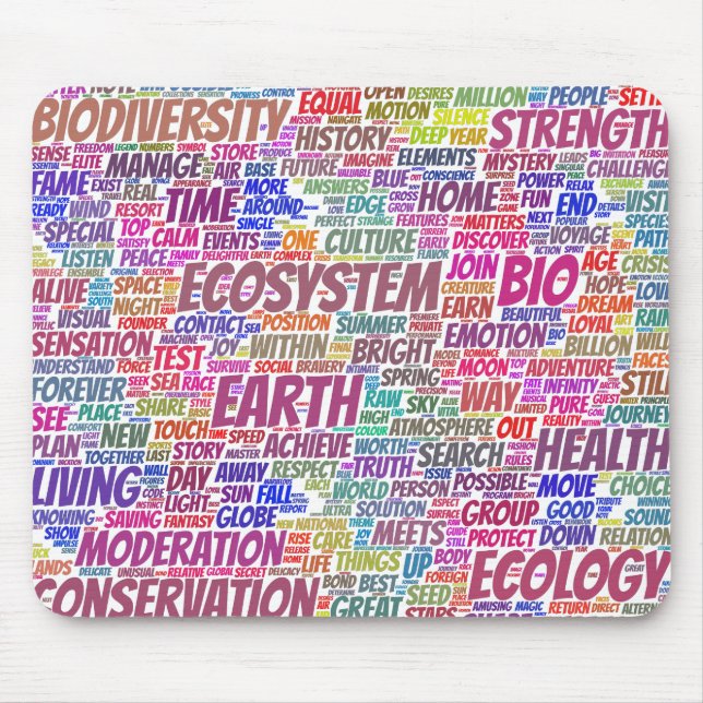 Mousepad Bio Nuage de Mots Texte Modèle Biodiversité (Frente)