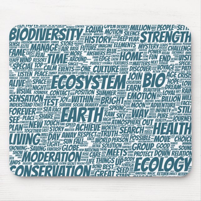Mousepad Bio Nuage de Mots Texte Modèle Biodiversité (Frente)