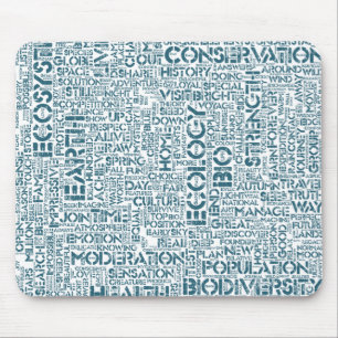 Mousepad Bio Nuage de Mots Texte Motif Biodiversité