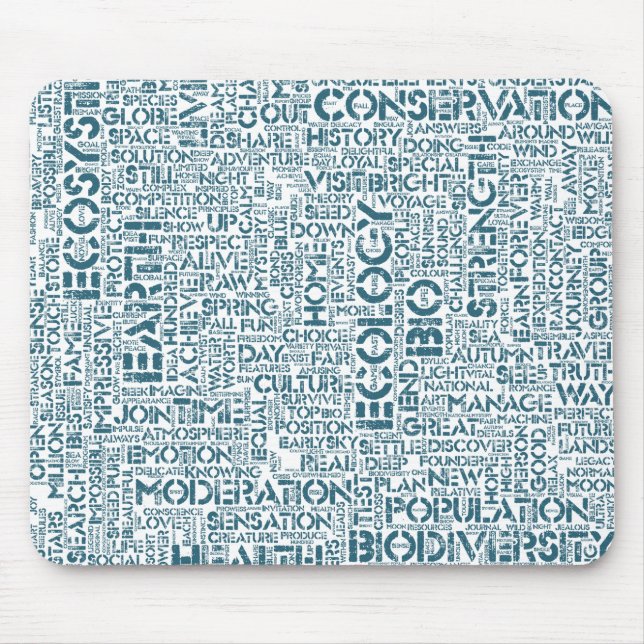 Mousepad Bio Nuage de Mots Texte Motif Biodiversité (Frente)