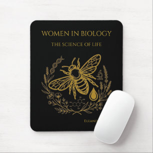 Mousepad Biologia Abelha Hélice de DNA Dourada Mulheres n