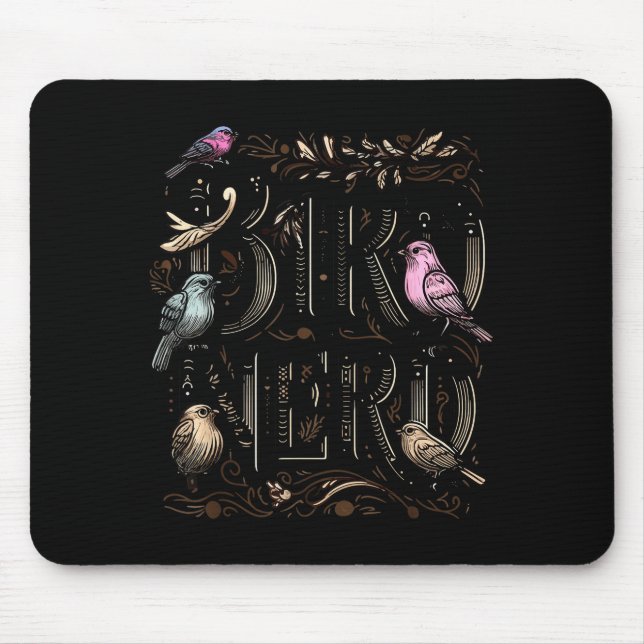 Mousepad Bird Nerd Funny Birdwatching Birdwatcher Bird Love (Frente)