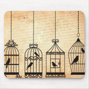 Mousepad Birdcage Silhouettes