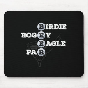 Mousepad Birdie Bogey Eagle Par Beer Golf Ball Golfe Engraç