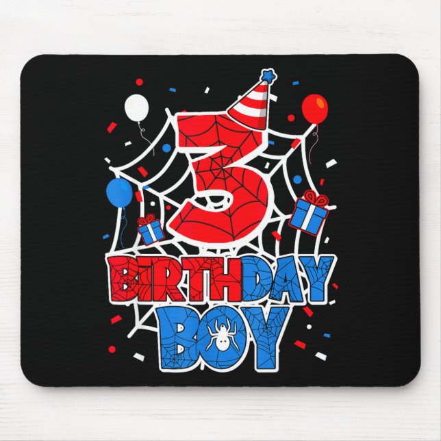 Mousepad Birthday Boy 3 Year Old Sders 3rd Birthday Kids  (Frente)
