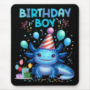Mousepad Birthday Boy Axolotl Vibes Festa de Festa Cuta Des