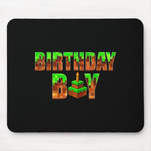 Mousepad Birthday Boy Shirt Happy Birthday Video Game Xel K (Frente)