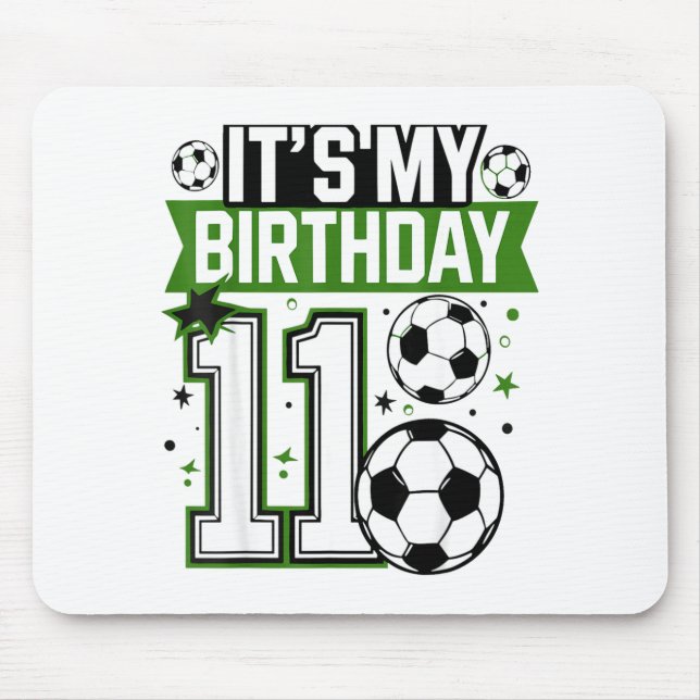 Mousepad Birthday Boy Tees 11 Soccer Its My 11th Birthday B (Frente)