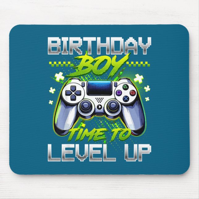 Mousepad Birthday Boy Time To Level Up Video Game Birthday  (Frente)