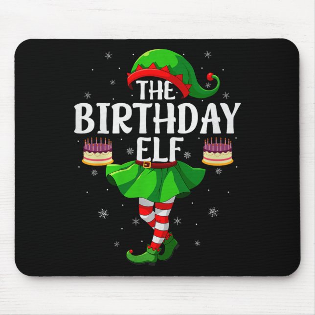 Mousepad Birthday Elf Christmas Girls Women Elf Squad Xmas  (Frente)