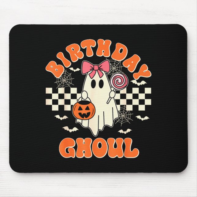 Mousepad Birthday Ghoul Soky Season Groovy Halloween Kids G (Frente)
