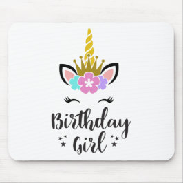 Mousepad Birthday Girl Unicorn